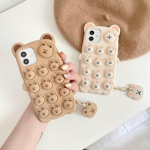 Cute Cartoon Rabbit Head Case for iPhone 12 11 Pro X XR XS Max 6 6s 7 8 Plus SE 2020 mini Lovely Cuter Soft Silicone Cover