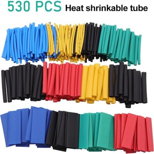 530PCS color heat shrinkable tube set, insulating sleeve electrical tape, household DIY combination shrink sleeve