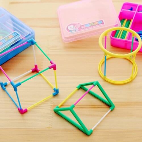 3D Geometric Shape Building Assemble Kit Kids Math Geometry Educational Toy Teaching Aids