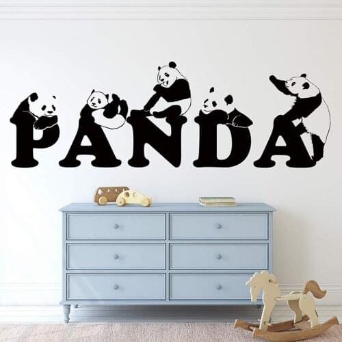 Lovely Panda Animal Pet Wall Sticker Bedroom Kids Room Safri Panda Animal Wall Decal Playroom Vinyl Home Decor