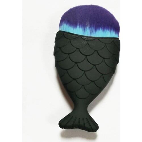 10.5cm high quality colorful nylon hair BB Makeup Brush black plastic hande fish liquid mask Brushes Tools