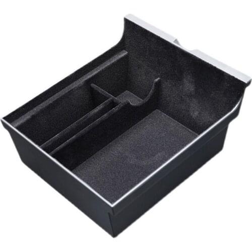 New For Tesla Model 3 Y 2021 Car Central Armrest Storage Box Organizer Center Console Flocking/ABS Organizer Containers Holder