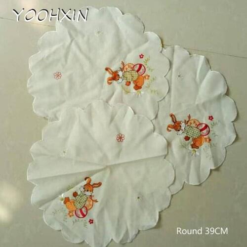 NEW Cartoon Insulation embroidery lace table place mat pad cloth cup Easter coaster placemat mug doily kitchen tableware