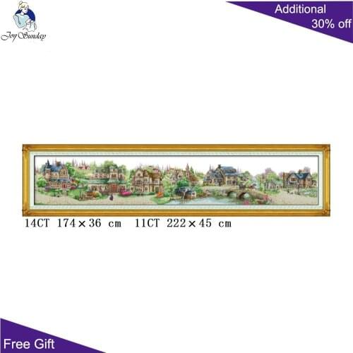 Joy Sunday European Town Cross Stitch F148 14CT 11CT Counted and Stamped Home Decoration European Town Cross Stitch kits
