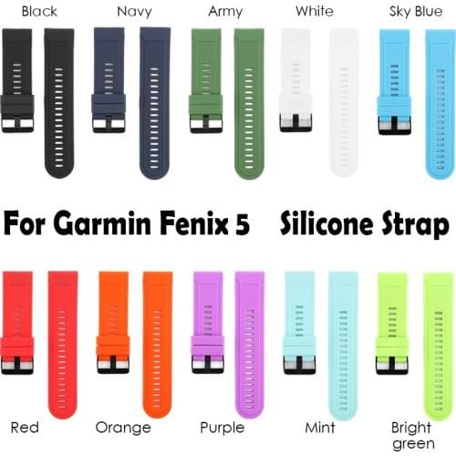 Watchbands For Garmin Fenix 5 Plus Sport Watch Band Easy Fit Soft Silicone Ruuber Bands Watch Wrist Strap For Garmin Fenix 5