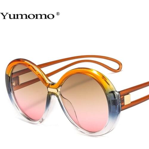 Fashion Oversized Round Sunglasses Women Vintage Colorful Oval Lens Eyewear Popular Men Sun Glasses Shades UV400