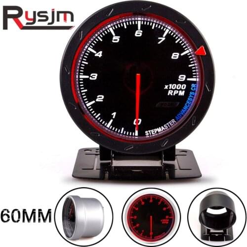 2.5inch 60MM Car Auto Tachometer 0-9000 RPM meter 12V red light tacometro moto boat motorcycle tachometer modification tach