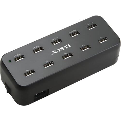 Udoli 60W 10 Port Charging station Universal Desktop USB Wall Charger AC Adapter 5V 2.4A For Ipad Ipod Samsung galaxy Note 3 4