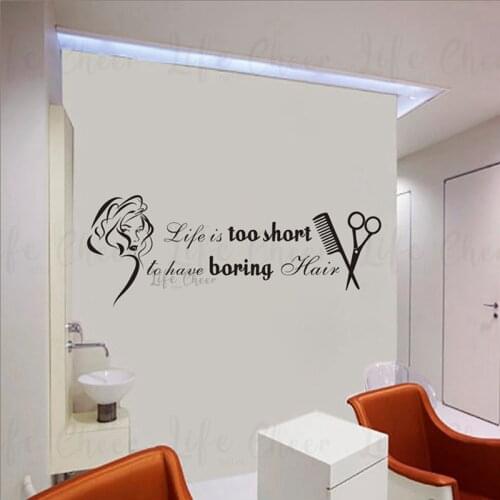 Beauty Hair Salon Quote Vinyl Decals Hiar Styling Wall Stickers Barbershop Decoration Beauty Salon Window Poster Murals AC301