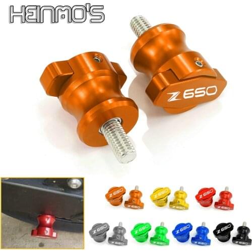 For KAWASAKI Z650 Swingarm Spools Slider Swing Arm Stand Screws Z 650 Z-650 Motorcycle Support Stand Screws Aluminum Accessories