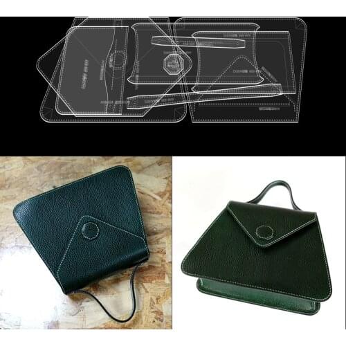 1Set DIY Acrylic Leather Template Fashion handbag Leather Craft Pattern DIY Stencil Sewing Pattern 24*19*10.5cm