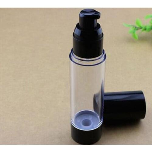 100pcs/Lot 50MLClassic Black Vacuum Airless Pump Bottle Cosmetic Essence Oil Lotion packing Refillable Bottle lin3447
