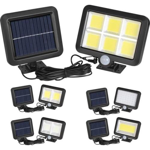 100LEDs Solar Charging Wall Light with COB Lamp Beads Human Body Induction for Outdoor Garage