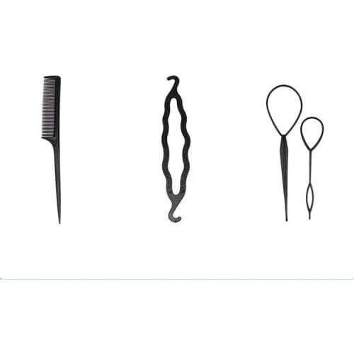 1200pcs New Arrive 4Pc/Set Susan' Hair Twist Styling Clip Stick Bun Maker Braid Tools Hair Accessories Hot for Women Lady Girls