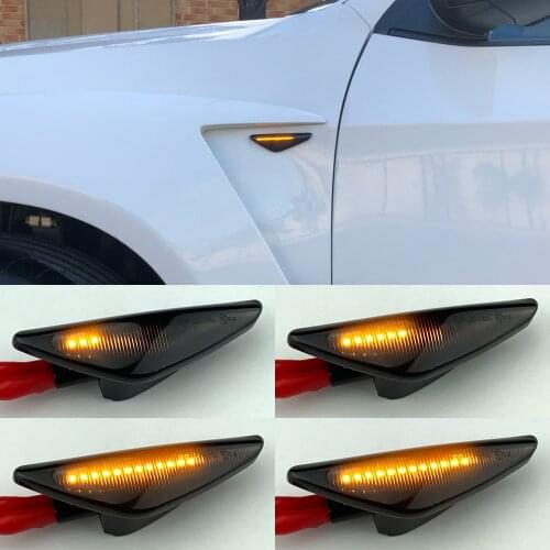 2PCS Smoke Dynamic Flowing LED Side Marker Signal Light For BMW X5 E70 X6 E71 E72 X3 F25 Sequential Blinker Lamp