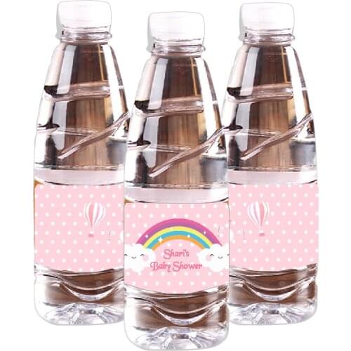 Rikivity 20pcs Personalized Baby Shower Water Bottle Wine Champagne Labels Candy Bar Wrapper Sticker Wedding Birthday Decoration