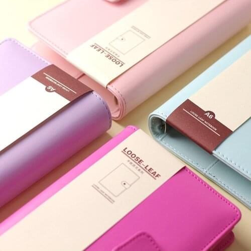 A5A6 Macaron leather spiral notebook,cute personal agenda organizer/binder daily weekly planner, travel notebook stationery gift