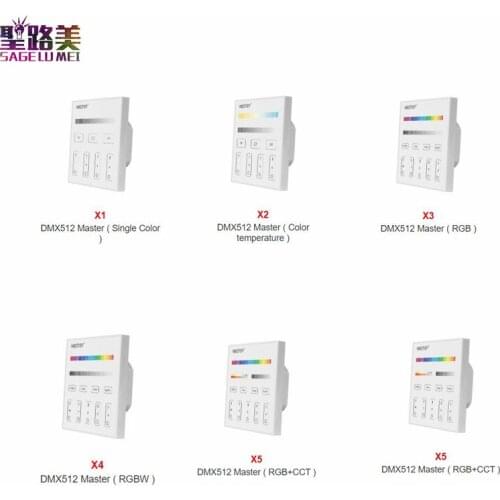 AC100~240V 50/60Hz X1 4zone 2.4G Wireless DMX512 Single Color Master X2 Color Tempertature X3 RGB X4 RGBW X5 RGBCCT Controller