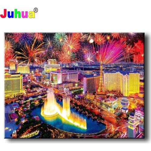 5D Diamond Painting Full Square/Round "Las Vegas Nightscape "Picture DIY Diamond Embroidery Landscape Home Decoration 2021 New