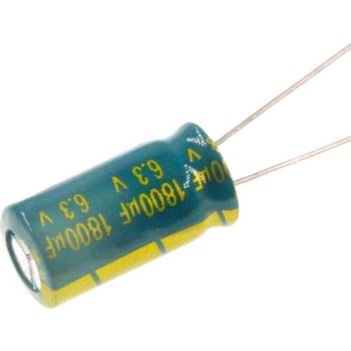 10pcs High frequency low resistance aluminum electrolytic capacitor 6.3v1800uf 1800uf6.3v volume: 8X16