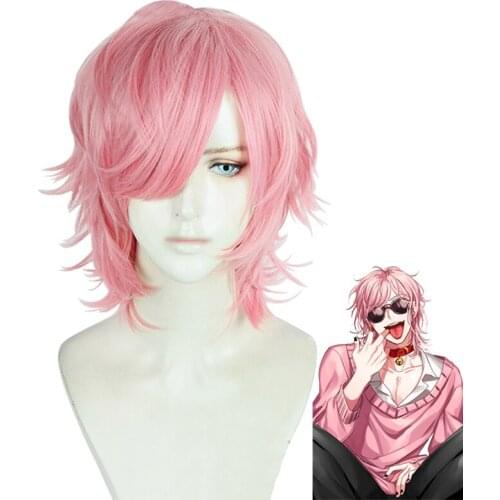 Ayato Yuri Pink Short Wig Cosplay Costume Yarichin Bitch Bu Club Heat Resistant Synthetic Hair Men Party Wigs