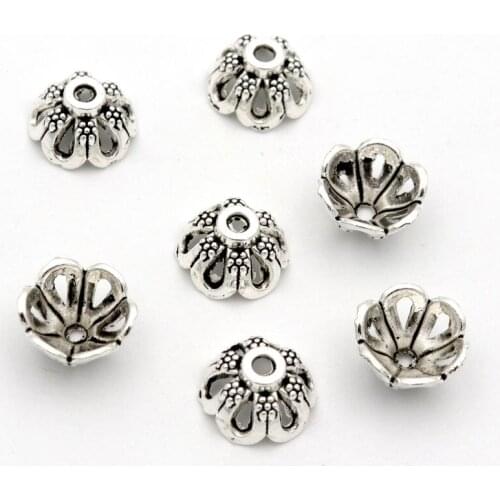 20Pcs Bowl Flower Loose Spacer Bead Caps For Jewelry Making Finding Handmade Jewelry Diy Prayer Beads Accessories Wholesale