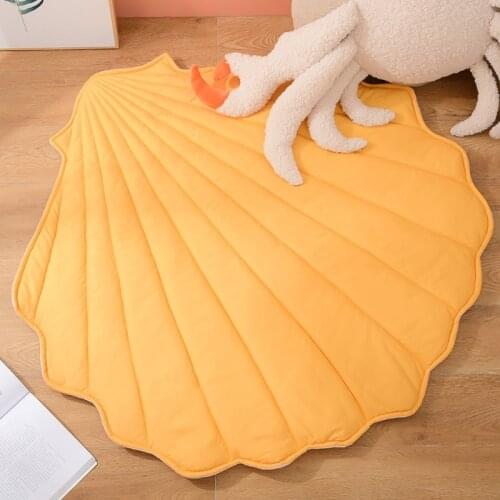 Baby Crawling Play Carpet Cute Shell Shape Blanket Kids Non-slip Mat Newborn Baby Soft Cotton Rug Children Room Decoration