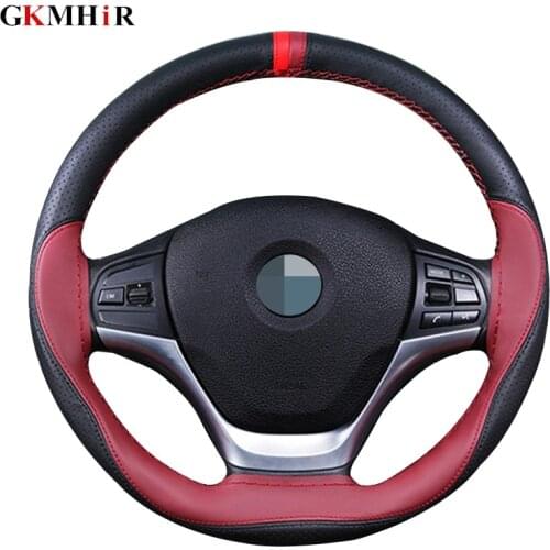 DIY 38 cm Anti-slip steering-wheel Soft Fiber Leather Car Steering Wheel Cover Car With Needle and Thread Interior accessories