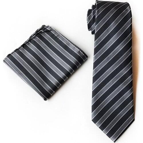 Elegant Design Man tie with Different Color for Mens Formal Suit Necktie and Pocket Square Set for Men Gifts