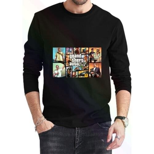 Grand Theft Auto Vice City T-shirt GTA GAME Logo Classic Black T-Shirt 2021 Newest Summer Mens Long Sleeve Popular T Shirt Tops