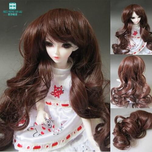 Finished dolls wig for 1/3 1/4 1/6 BJD/SD doll applicable Long Wavey hair Dark brown 078