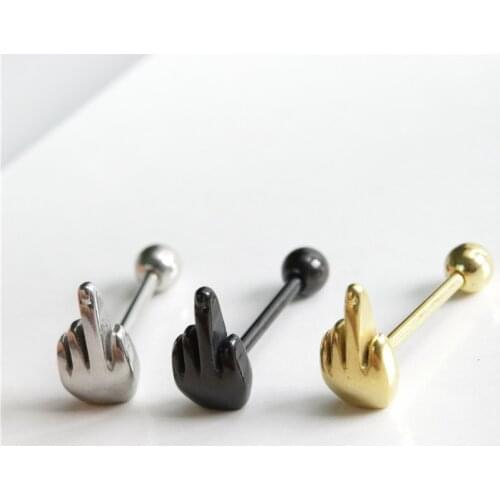 1pcs Punk Finger Tongue Piercing Surgical Steel KISS Letter Tongue Ring Sexy Genital Unisex Body Barbell Rings Piercing Jewelry