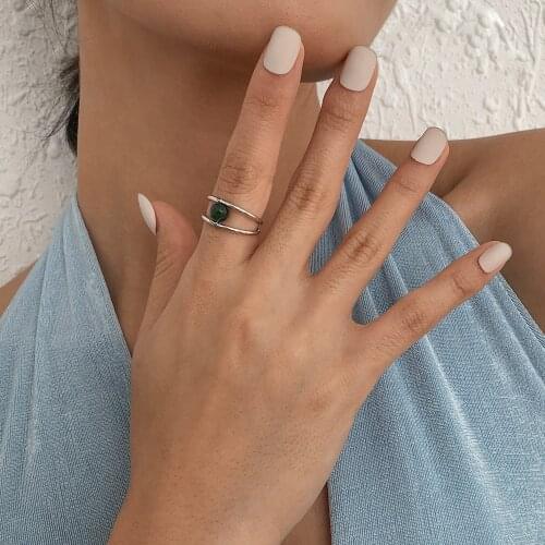 Lalynnly New High Quality Beads Rings For Women Boho Geometric Ring Female Fashion Finger Rings Charm Jewelry Accessory R0485