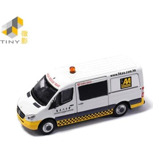 Tiny 1:64 Benz SPRINTER H.K Automobile Association Simulation Model Car
