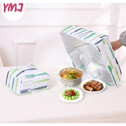 Foldable Hot Aluminum Foil Portable Food CoverFood Covers Keep Warm Dishes Insulation Kitchen Gadgets Accessories Random Color