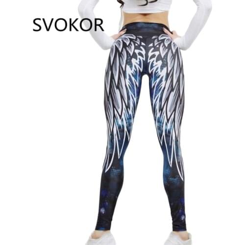 SVOKOR Harajuku 3D wing leggings for women 2018 push up sporting fitness legging athleisure bodybuilding sexy womens pants