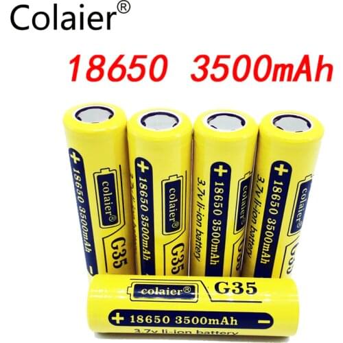 5PCS Colaier G35 18650 3500mAh 3.7V Li-Ion Rechargeable Battery 20A Lithium Battery High Drain For Flashinglight