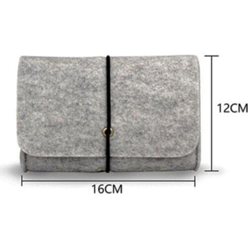 LX9B Soft Felt Protective Sleeve Portable Storage Bag Pouch for Charger Mouse Power Adapter Carry Case