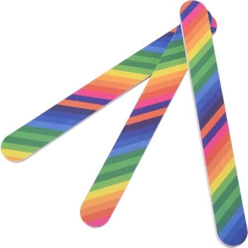 Mini Portable Rainbow Nail File Grinder Polishing Sand Buffer Manicure Tool