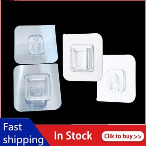 Multi-Purpose Hooks 10 Pairs Double-sided Adhesive Wall Hooks Waterproof Clothes Hats Towel Hooks Kitchen Bath Storage Hooks