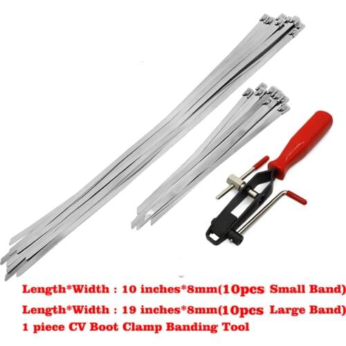 ATV Automotive 20pcs Short Large Buckle Clamps CV Half Shaft Boot Bands with 1 piece Tool