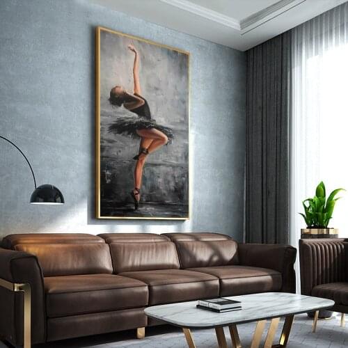 Wall Art Portrait Art Painting Wall Canvas Art Poster and Print Wall Art Beautiful Ballerina Picture for Living Room Home Decor