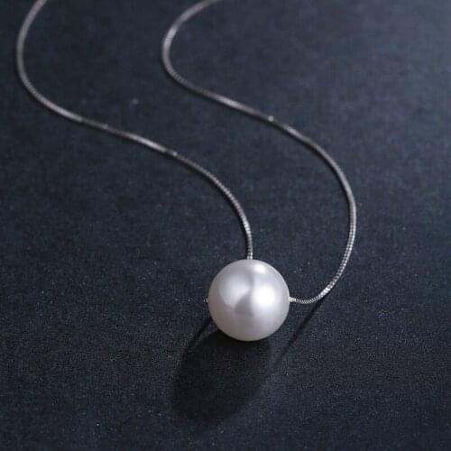 Elegant Fleshwater Pearl 925 Silver Pendant Necklace For Women,Simple Fashion Type Fine Jewelry Necklace Wholesale