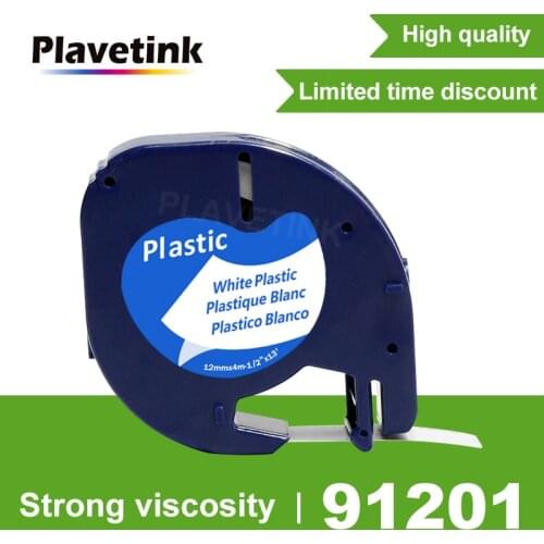 Plavetink Mixed Compatible 12mm Black on white for Dymo Letratag Plastic Tape LT 91201 LT91201 LT 12267 18769 18771 for LT-100H