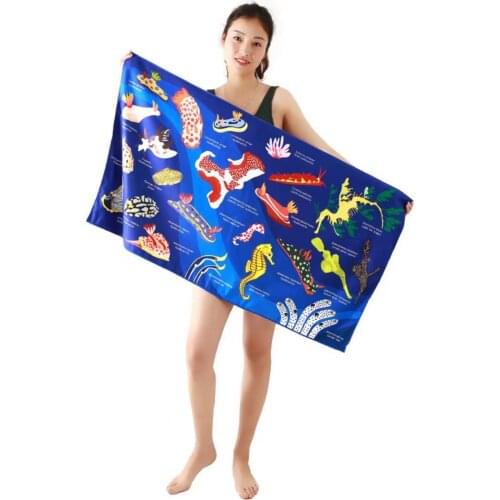 Shark Seahorse Jellyfish Beach Bath Towel Bathroom Accessories Bath Skirt Child Adult Beach Mat Microfiber Towel Travel Towel