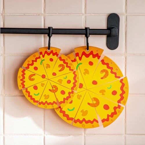 Creative Irrgular Heat Resistant PVC Cup Coasters Cartoon Pizza Soft Rubber Mat Non Slip Coaster Kitchen Accessories 11/16/20cm