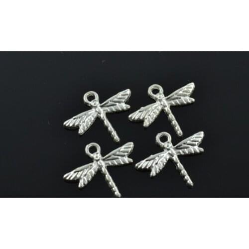 40pcs Silver Plated animal dragonfly Charms alloy Pendants for Bracelet Necklace Jewelry Making Accessories DIY 20*16mm D217