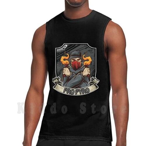 Pro Pyro Football Black Tank Tops Vest Sleeveless Soccer Fans Soccer Fans Ultra Ultras Hools Hooligans
