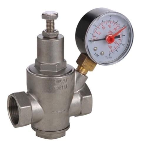 304 Stainless steel water pressure reducing valve with pressue gauge DN15-DN50 Water Pressure Regulator/Reducing/Relief Valves