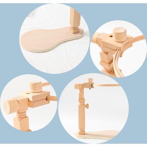 Retro Wood Cross Stitch Work Rack Embroidery Lap Stand DIY Needlework Sewing Kit